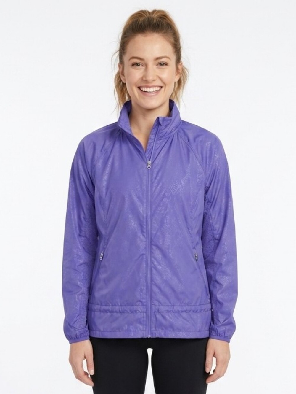 Layers Purple Qwick-Dry Athletic windbreaker Zip-Up Jacket large
